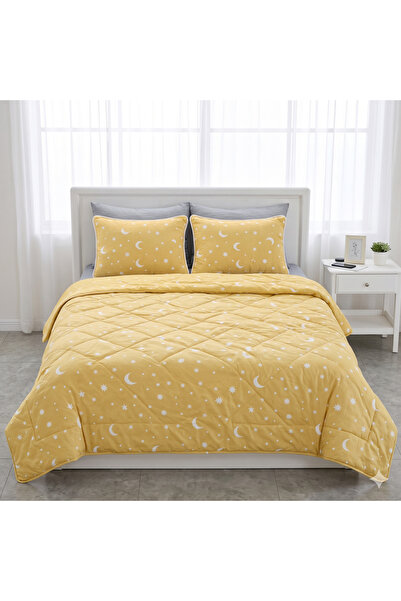 NufJoy Set Premium Pilota Matlasata dubla 200x215 cm + 2 Perne Matlasate 50x70 cm,, umplutura 200 g/mp, tesatura Microfibra Soft-Touch