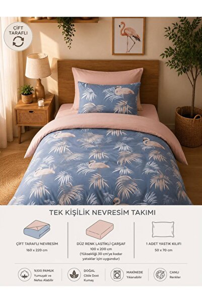 VODDİ Jednostruki set navlaka za poplun u boji lavande sa elastičnom postelji...