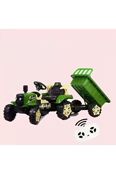 happyworld2026 Tractor electric pentru copii 12V cu remorcă detașabilă și tel...