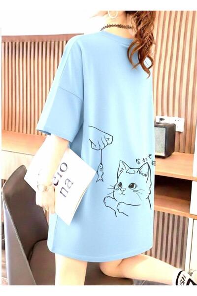 NIGRUM PARDUS New Season Food Time Cat Back Printed 100% Cotton Plus Size Wom...