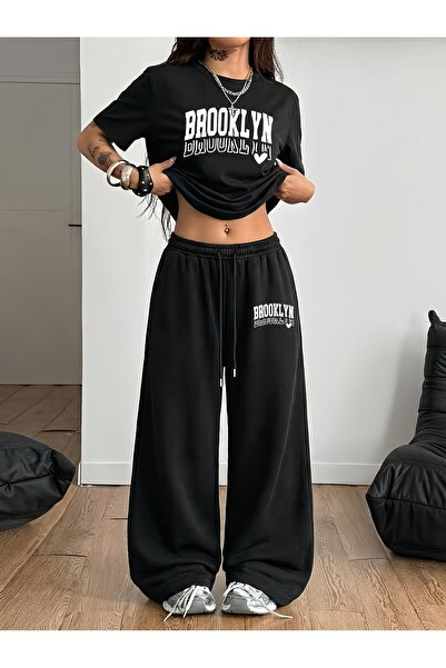macklin Unisex Women Men Brooklyn Heart Printed Oversized Tshirt and Baggy Sw...