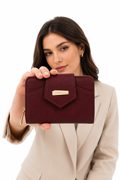 Mondschein Glanzia Luna Bordeaux Women's Wallet with Zipper and Card Holder, ...