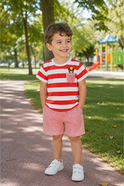Yalçınoğlu Kids Boy's Printed Combed Cotton Shorts Set 3-5 Years I Cotton Com...