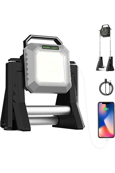 Generic LED Work Light 6000LM Cordless Rechargeable Flood Light with 15000mAh...