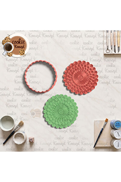 CookieKonsept Mandala Decoration # 4 Ceramic Mold Stamp Frames 12cm |   Compa...