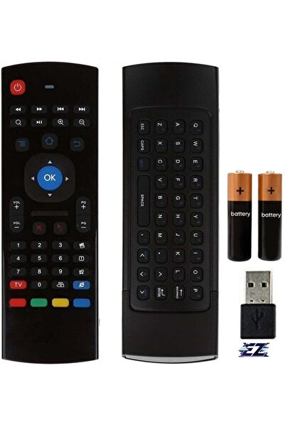 ELTRAZONE لوحة مفاتيح لاسلكية صغيرة MX3 مع جهاز تحكم عن بعد 2.4G، ماوس هوائي،...