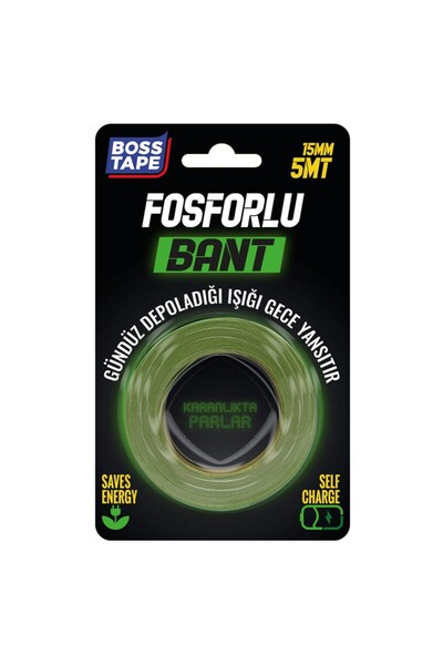 Boss Tape Bandă fosforescentă care strălucește în întuneric 15 mm x 5 m