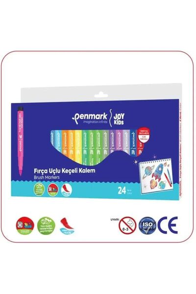 Yıldızan edl shop Penmark قلم فلوماستر بفرشاة قابلة للغسل 24 قطعة edl shop 12...