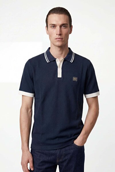 HAKKE Tricou bărbătesc cu guler polo, texturat, de bază