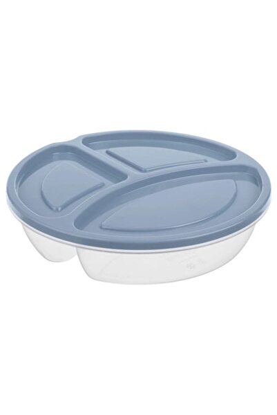 AVA Caserola Rotunda din Plastic cu 3 Compartimente & Capac Gri 1.1L