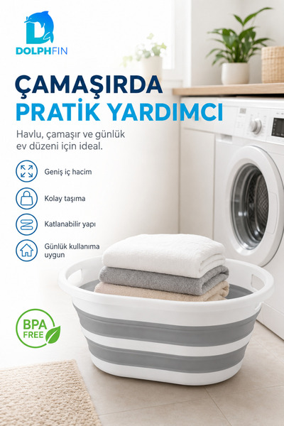 DolphFin Katlanır Sele 35 LT Ev Dolap Banyo Düzenleyici Organizer
