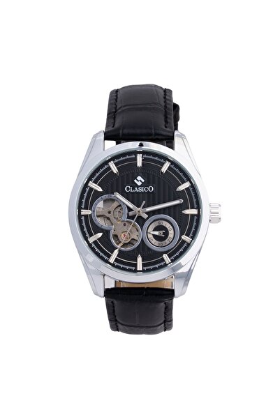 Clasico Elite Men's Open Heart Skeleton Leather Strap Watch – Premium Quartz ...