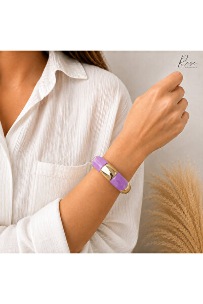 RoseCo00 Aura Gold Resin Look Bracelet – Lilac