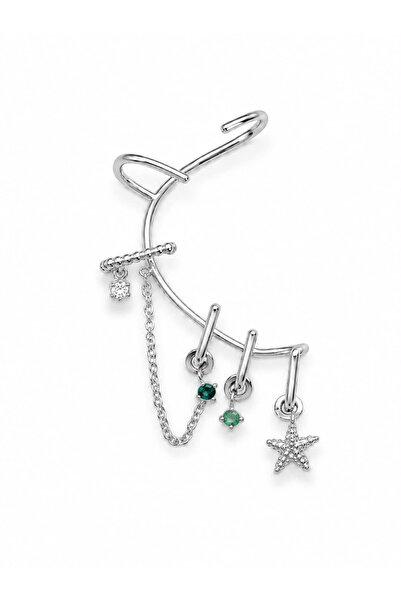 CHARMLUCKY Steel Star Charm Earcuff