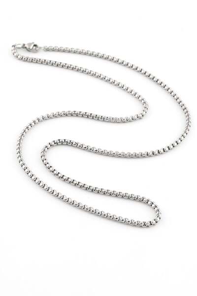 Lorivelle Premium Italian Rolo Chain Men's Necklace - Silver Color, Classic D...