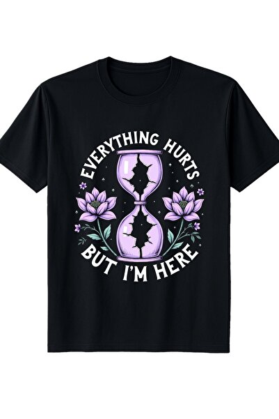 NOURAM Boho Floral Hourglass Design Mens Crewneck T Shirt Loose Fit 100 Perce...