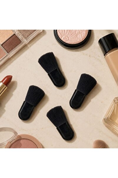 idei Set 4 pinceluri mici de blush negre, peri moi sintetici, pincel portabil...