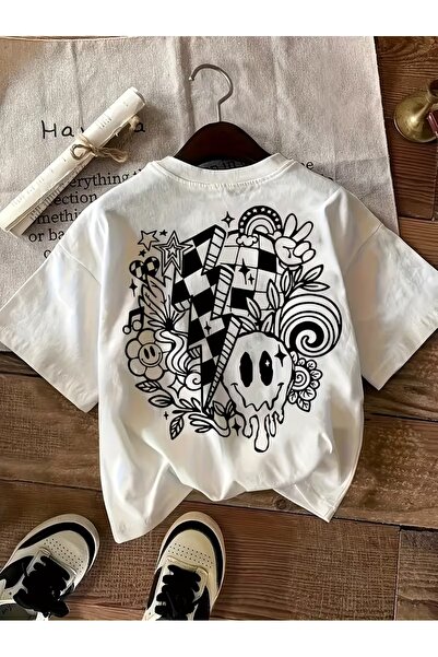AEMİ Unisex Printed Oversized T-shirt με Κοντό Μανίκι