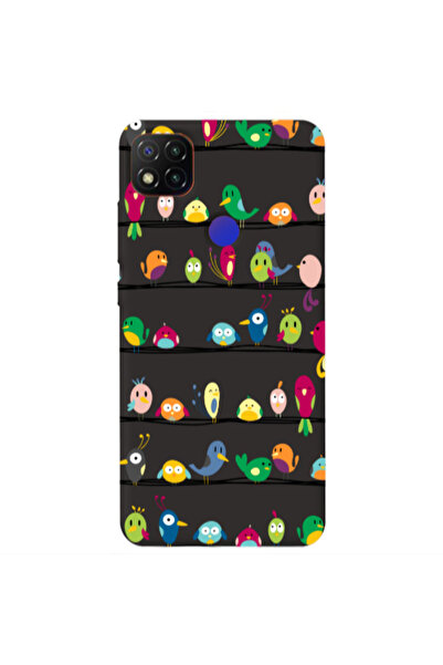 Other Xiaomi Redmi 9c birds Black Colored Silicone TPU Θήκη
