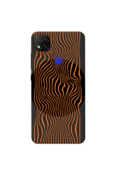 Other Xiaomi Redmi 9c Trapezoidal lines Black Colored Silicone TPU Θήκη