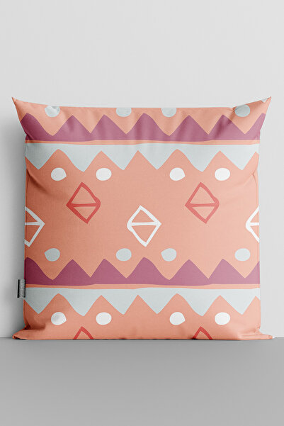 TicaretJet Colorful Shapes Double Sided Digital Printed Throw Pillow Cover - ...
