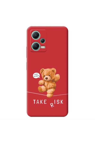 Other Xiaomi Redmi Note 12 Pro 5G Take risk Red Colored Silicone TPU Θήκη