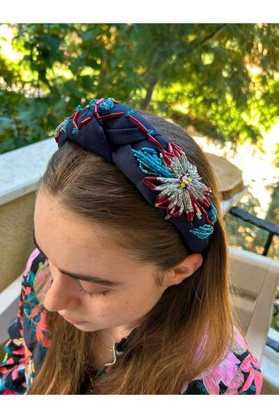 ByMerve Designer Women's Custom Made Henna Engagement Hair Crown Accessory