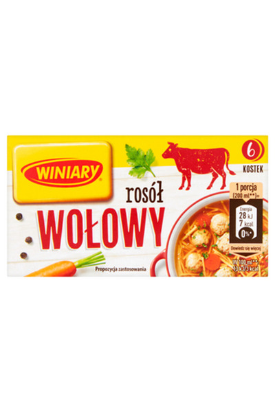 Winiary Cuburi pentru supa de vita, WINIARY, 60g, contine arome, 30 portii