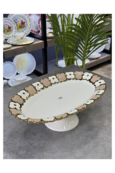 Doğudeko Cleef Porcelain Oval Footed Deep Presentation Plate Pink