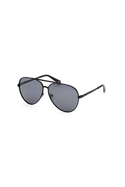 Guess Matte Black Polarized Metal Unisex Sunglasses