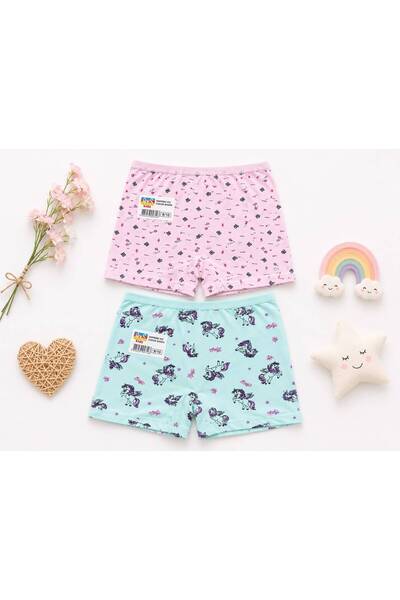 AYS KIDS Chiloți boxer pentru fete, 100% bumbac, pachet de 2, croială elastic...