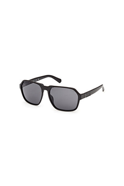 Guess Shiny Black Uv400 Injected Male Sunglasses