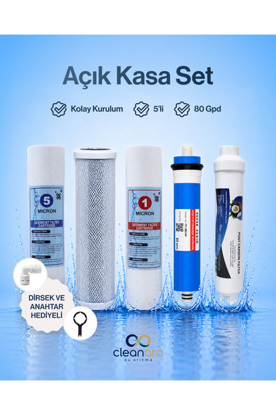 Açık Kasa 5 Aşamalı Su Arıtma Seti