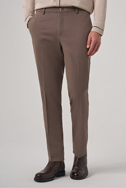 Morven Men's Brown Cotton Trend Dynamic Fit Chino Pants