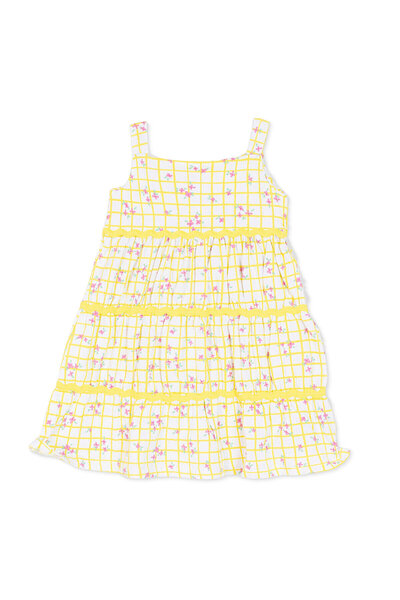 ebebek Hello Baby HelloBaby Kız Bebek Elbise Çiçek Baskılı Modelli Yaka İp As...