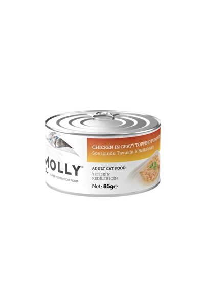 Molly Sos İçinde Tavuklu ve Balkabaklı Tahılsız Yetişkin Kedi Konservesi 85 gr