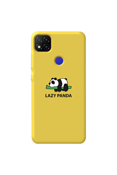 Other Xiaomi Redmi 9c Lazy panda Yellow Colored Silicone TPU Θήκη