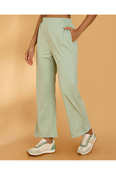 REDTAG Women Green Wide Leg Active Pants
