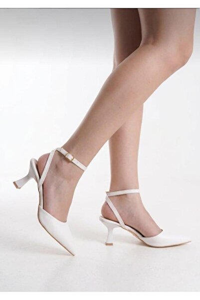 luffora store White Short Heel 5cm Pointed Toe Women's Heels