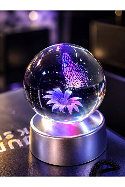 nesever store Romantik Kelebek Işıklı Cam Küre