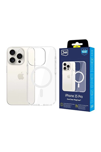3MK EverClear MagCase pentru iPhone 15 Pro, Husă transparentă din TPU