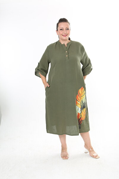 XL Modam Women's Muslin Fabric Printed Plus Size Dress
