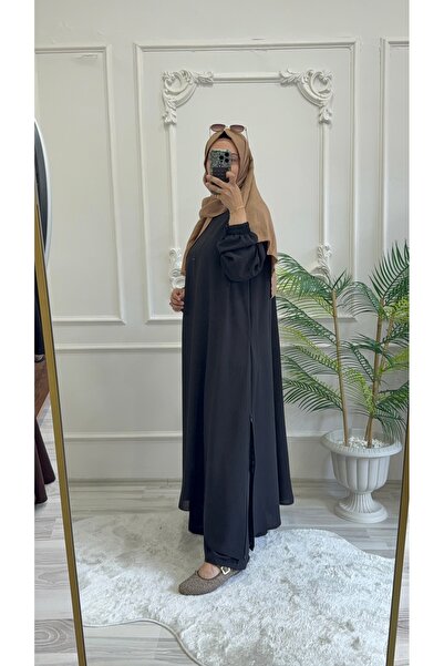 Morana tasarım 130 cm Tunic Pantolon Tunic Set - Wide Fit - Ayrobin Crepe Fabric