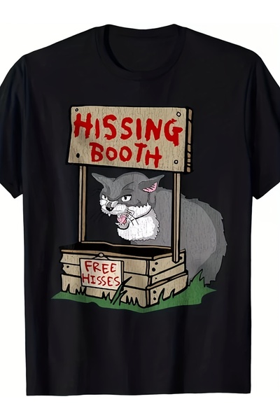 212Wear Funny Angry Meme Booth Free Hisses - Retro Kitten Lover Tee with Hiss...