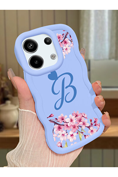 PATTERNOVA Redmi Note 13 Pro 5G Uyumlu Dalgalı yumuşak kenar kiraz çiçeği kıl...