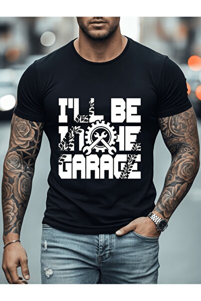 212Wear Men'S Pure T-Shirt with Car Mechanic Garage Print, Summer Menswear, V...