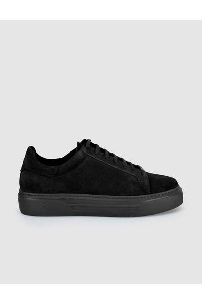 Cabani Black Suede Genuine Leather Men's Sneaker