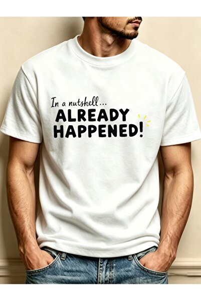 LİNA06 Graphic Text Design Mens Crewneck T-Shirt Loose Fit 100 Percent Cotton...