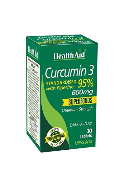 Health Aid Curcumin 3 Κουρκουμίνη με Πιπερίνη 30tabs, 600mg