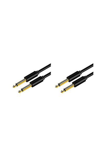 OEM Set de 2 cabluri audio cu mufă jack de 6.5mm, 1.5 metri, PVC, negru